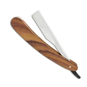 High Quality Stainless Steel & Wooden Handle Foldable Professional <b>Barber</b> Straight Shaving Razor with Single <b>Blade</b> - Product Image 4