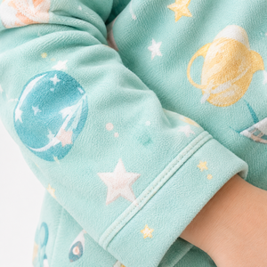 Conjunto de Pijama de Manga Larga para Niñas al por Mayor, con Estampado de Planetas Espaciales, Cierre de Botones, Ropa de Dormir para Niños - Product Image 3