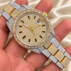 Montre de luxe pour homme en acier inoxydable Raj Gems, 41 mm, analogique, date, verre saphir ETA, fermoir à boucle, 20 mm, résistance à l'eau 3 BAR - Product Image 3
