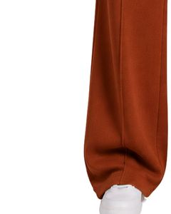Women Rust Brown Wide Leg Sweatpants High Waist Loose Fit Casual <b>Fleece</b> <b>Jogger</b> Lounge Pants Streetwear Wear - Product Image 3