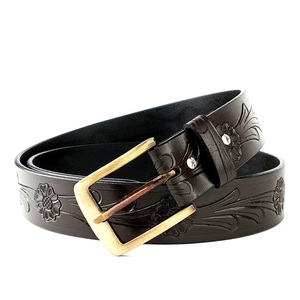 Cinturón de Cuero Genuino de Alta Calidad Hecho a Mano con Herrajes y Grabados, Estilo Vaquero Occidental para Hombre y Mujer - Product Image 2