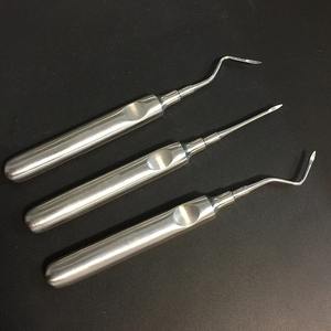 Lot de 3 élévateurs dentaires luxateurs en acier inoxydable, à manche hexagonal courbé, instrument chirurgical pour dentiste - Product Image 2