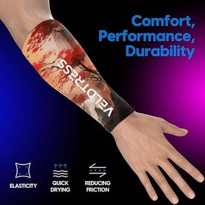 Manguito de compresión para brazos y antebrazos, de licra/poliéster de secado rápido, soporte para codo de tenista, para tenis, baloncesto y golf - Product Image 2