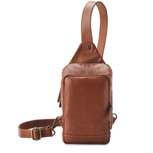 Bolso de Pecho Minimalista de Cuero Genuino, Bolso de Hombro con Cierre de Cremallera, Duradero, para Uso Diario en Todas las Estaciones - Product Image 1