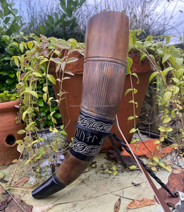 Corne soufflante de buffle artisanale indienne de meilleure qualité avec logo personnalisé acceptable pour les Vikings corne soufflante polie authentique - Product Image 6