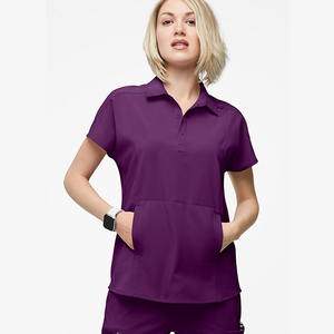 เสื้อสครับถักสำหรับผู้หญิง คอปก ทรงเข้ารูป มีกระเป๋า เหมาะสำหรับใส่ในฤดูร้อน ขายส่งราคาถูกจากโรงงาน ปี 2026 - Product Image 2