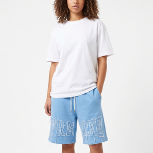 <b>Women</b> Loose Fit Distressed Embroidery Fleece Sweat <b>Shorts</b> 100%Polyester Drawstring Waist Baggy Winter Wear Oversize <b>Short</b> Ladies - Product Image 1