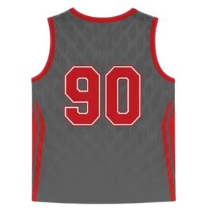 Unisex Gray Red Lacrosse Tank Jersey Polyester <b>Athletic</b> Fit Lightweight Sports Uniform Team Training Apparel - Product Image 2
