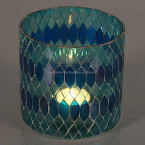 Bougeoir en verre mosaïque multicolore fabriqué à la main fabricant en gros fabriqué en Inde 2023 quantité en vrac par RDM - Product Image 3