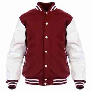 Chaqueta Varsity de Béisbol Universitaria Negra para Hombre, con Mangas de Cuero y Parche Bordado con Logotipo Personalizado 2025 - Product Image 2