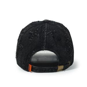 Cross-border Washed and Ripped Peaked <b>Cap</b>, Vintage Trendy NYC Letter Embroidered Denim Baseball <b>Cap</b> for Men, Soft Top Hat Wool - Product Image 6