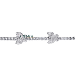 Women's S925 Silver Moissanite Butterfly <b>Necklace</b> Round Brilliant Cut Pave Setting Luxury <b>Statement</b> Wedding <b>Necklaces</b> - Product Image 5