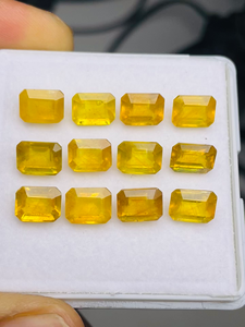 Saphir Jaune Naturel Taille Émeraude 9*7mm Qualité AAA Pierres Précieuses pour la Fabrication de Bijoux Superbe Lustre Prix Abordable - Product Image 6