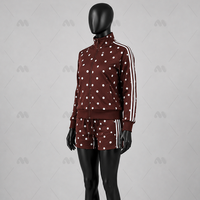 Ensemble de survêtement 2 pièces imprimé à capuche pour femme, veste zippée et short, logo personnalisé, vêtements de sport, fabricant OEM ODM