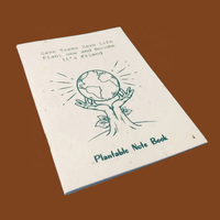 Carnet en papier semence écologique personnalisable avec logo, format A5, en papier recyclé, avec graines de fleurs sauvages intégrées, pour cadeau d'entreprise