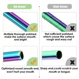 Kit de pailles réutilisables en métal de qualité supérieure, pailles à boire en acier inoxydable pour les boissons quotidiennes - Product Image 1