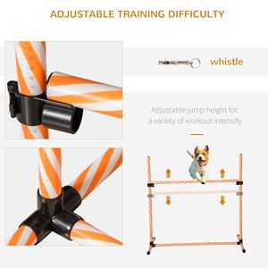 Set di Allenamento per Cani Arancione a 6 Pezzi, Ostacoli Regolabili in PVC per Salto in Altezza, Borsa per il Trasporto e Fischietto Inclusi - Product Image 4