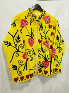 เสื้อแจ็คเก็ตผ้าฝ้ายปักลายสีเหลือง ลายดอกไม้ คอจีน ปิดด้วยซิป แขนยาว ใส่ได้ในฤดูใบไม้ผลิ - Product Image 3