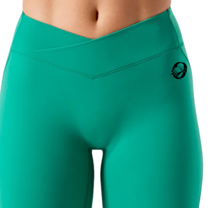 Leggings de sport sans couture taille haute en V pour femme, vert, pour fitness, yoga, entraînement, course à pied, anti-transpiration, extensibles, compressifs, actifs - Product Image 5