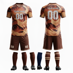 Uniformes de Fútbol Personalizados por Sublimación, Tendencia Mayorista en 2026 |   Conjunto de Jersey y Pantalones Cortos de Verano, Diseño Atrevido y Sólido |   Logotipo y número del equipo frontal - Product Image 6