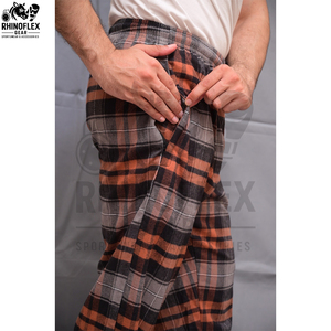 Summer Lightweight Breathable Warm Printed Men's Sleeping <b>Trousers</b> Elastic Waistband Full Length Casual Style Flannel Pants - Product Image 4