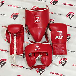Ensemble de boxe personnalisé en cuir de vache véritable marron et blanc, gants de boxe de qualité supérieure, arts martiaux, kickboxing, MMA - Product Image 2