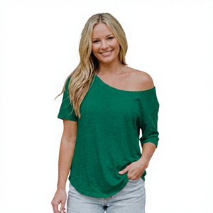 <b>High</b> Quality Women's Summer <b>T</b>-<b>Shirt</b> Crew Neck Regular Fit Solid Color Casual Breathable Knitted Polyester/Cotton Top - Product Image 6