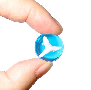 Cabujón de plástico con diente de tiburón auténtico, moderno, redondo, de 19x19 mm, con base plana azul transparente, para manualidades y fabricación de joyas - Product Image 6