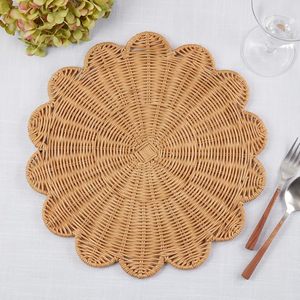 Set de table rond en rotin tressé naturel, tapis de table écologique, décoration de table à manger, fabricant en gros - Product Image 3