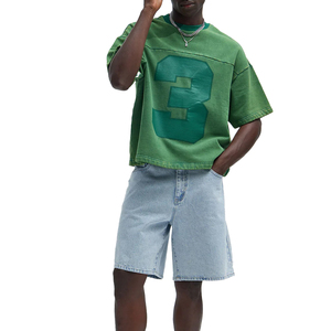 Camiseta Verde Extra Grande de Algodón para Hombre con Estampado del Número 3, Estilo Casual de Manga Corta y Cuello Redondo - Product Image 1