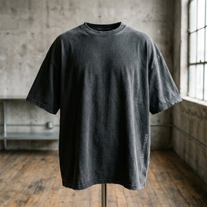 300GSM Heavyweight <b>Long</b> Print Men's 100% Cotton T-Shirt with Custom Logo Luxury Streetwear Design - Product Image 2