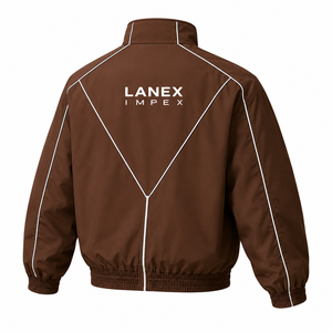 เสื้อแจ็คเก็ตวินด์เบรกเกอร์สีน้ำตาลสำหรับผู้ชาย แบบมีซิป น้ำหนักเบา เหมาะสำหรับเล่นกีฬาและฝึกซ้อม ผลิตจากโพลีเอสเตอร์คุณภาพสูง สวมใส่สบาย เหมาะสำหรับกิจกรรมกลางแจ้ง รับผลิตแบบ OEM - Product Image 2