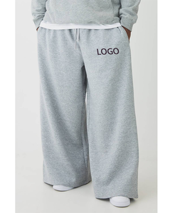 Pantalones de chándal de algodón puro de alta gama, personalizados, de pierna ancha XL, con estampado DTG, de felpa francesa, doble cintura, transpirables, cálidos, de largo hasta el tobillo. - Product Image 5