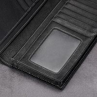 Dompet Kulit Asli Ringan Panjang Berkualitas Tinggi Desain Logo Kustom Gaya Fashion Layanan OEM Buatan Pabrik