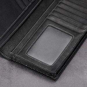 Cartera Larga y Ligera de Cuero Genuino para Hombre, Diseño de Logotipo Personalizado de Alta Calidad, Estilo Moderno, Servicio OEM, Fabricada en Fábrica - Product Image 3