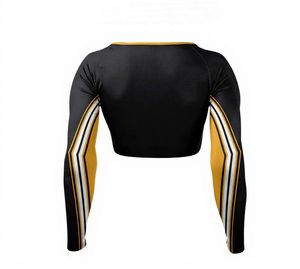 Uniforme de porristas, top corto de manga larga, top personalizado para porristas, impresión de logotipo personalizado, camisetas deportivas sublimadas para mujeres, niñas y equipos. - Product Image 2