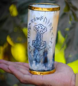 Jarra de cuerno estilo vikingo, jarra de cuerno natural |   Taza rústica hecha a mano para amantes de la cerveza, taza de cuerno - Product Image 3