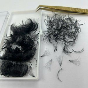 Extensions de cils synthétiques faites à la main, noir mat naturel, épaisseur 0.03/0.05, volume complet, base fine, livraison rapide - Product Image 5