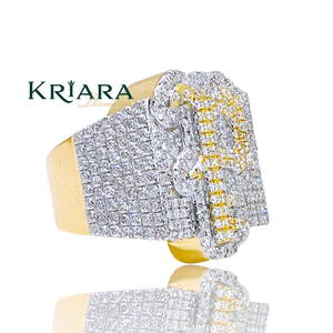 Bague en diamant, argent 925, or jaune, diamants ronds brillants cultivés en laboratoire, luxe, unisexe, à porter au quotidien - Product Image 1