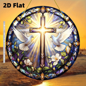 CIFbuy Élégant attrape-soleil en acrylique à suspendre en forme de croix, décoration de fenêtre en cristal coloré pour la maison, le porche, cadeau de Pâques, TikTok - Product Image 6