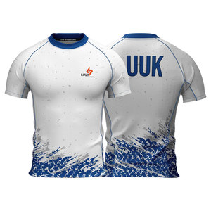 Custom Printed Front Logo Breathable Anti Bacterial Regular Fit Gym Training Jersey Quick Dry Short Sleeve 100% <b>Polyester</b> <b>Shirt</b> - Product Image 1