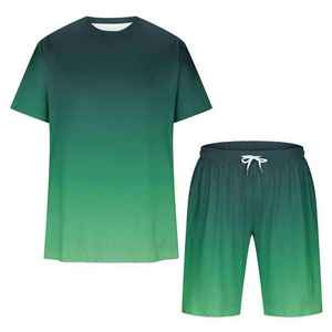 Men's Polyester Twin Set T Shirt and <b>Mesh</b> Shorts Wholesale Quick Dry Two Piece Sports Gym Matching Outfit Set Summer Wear - Product Image 3