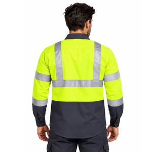 Camisetas de trabajo de alta visibilidad EAZWEARS para hombre, ropa de trabajo reflectante industrial de marca privada para fábrica, proveedor mayorista de ropa de trabajo para obras de construcción. - Product Image 2