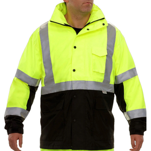 High Quality <b>Reflective</b> Water Proof ANSI Class 1 Safety Workwear Zipper Hoodie <b>Jackets</b> <b>Men</b> Security Long Sleeve Construction - Product Image 5
