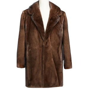 Winter 2022 New <b>Men's</b> Casual <b>Warm</b> Thick High Quality Synthetic Fur Turn-down Collar Llong-sleeve Long Coat - Product Image 1