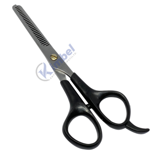 Tijeras de Peluquería Profesionales de Acero Inoxidable con Diseño Grabado y Mango de Plástico, con Una Hoja Dentada - Product Image 6