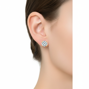 Pendientes de Diamantes Redondos para Mujer, Diamantes Cultivados en Laboratorio - Product Image 3