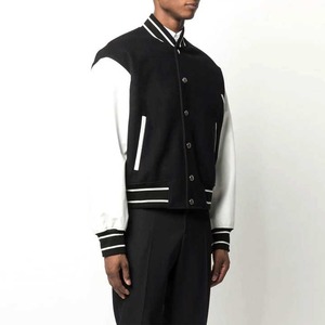 Custom <b>Men</b> <b>Canvas</b> Stand Collar Letter Pattern Winter Varsity <b>Jacket</b> High Fashion Casual Outdoor Windproof Breathable Quick Dry - Product Image 1