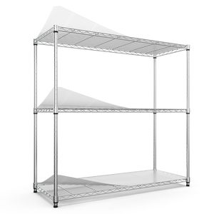 NSF 1050 LBS Heavy Duty 3-Tier Wire Shelving Unit Height Adjustable Metal <b>Garage</b> Storage <b>Rack</b> Heavy Duty Storage Wire Shelving - Product Image 1