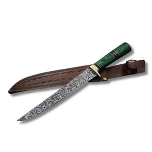 Handmade Stainless Steel Industrial Grade Fillet Knife Wood Handle Professional Fish Fillet Knives Leather Sheath Tarj - Product Image 1